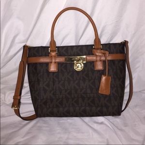 authentic michael kors hamilton mono medium tote
